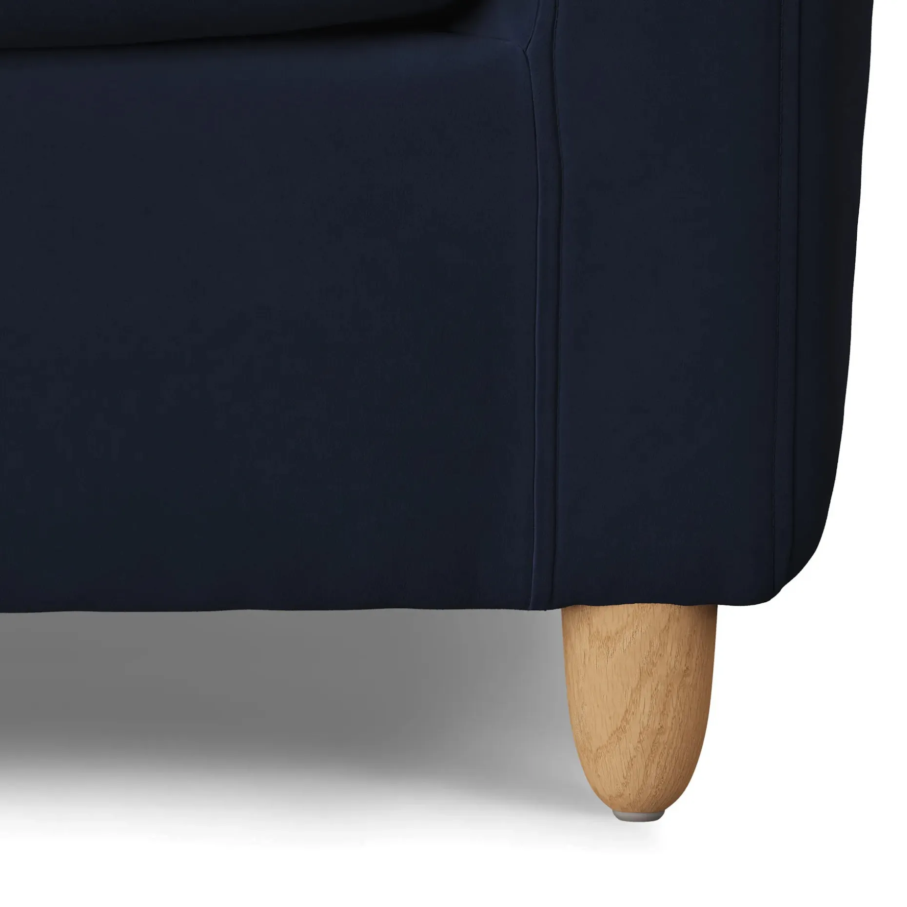 Vati 80" Velvet Sofa Bed - Natural Oak and Hale Ink