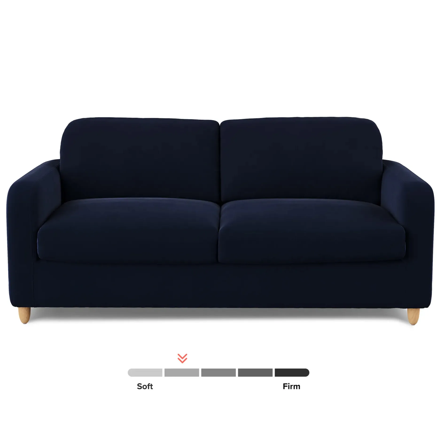 Vati 80" Velvet Sofa Bed - Natural Oak and Hale Ink