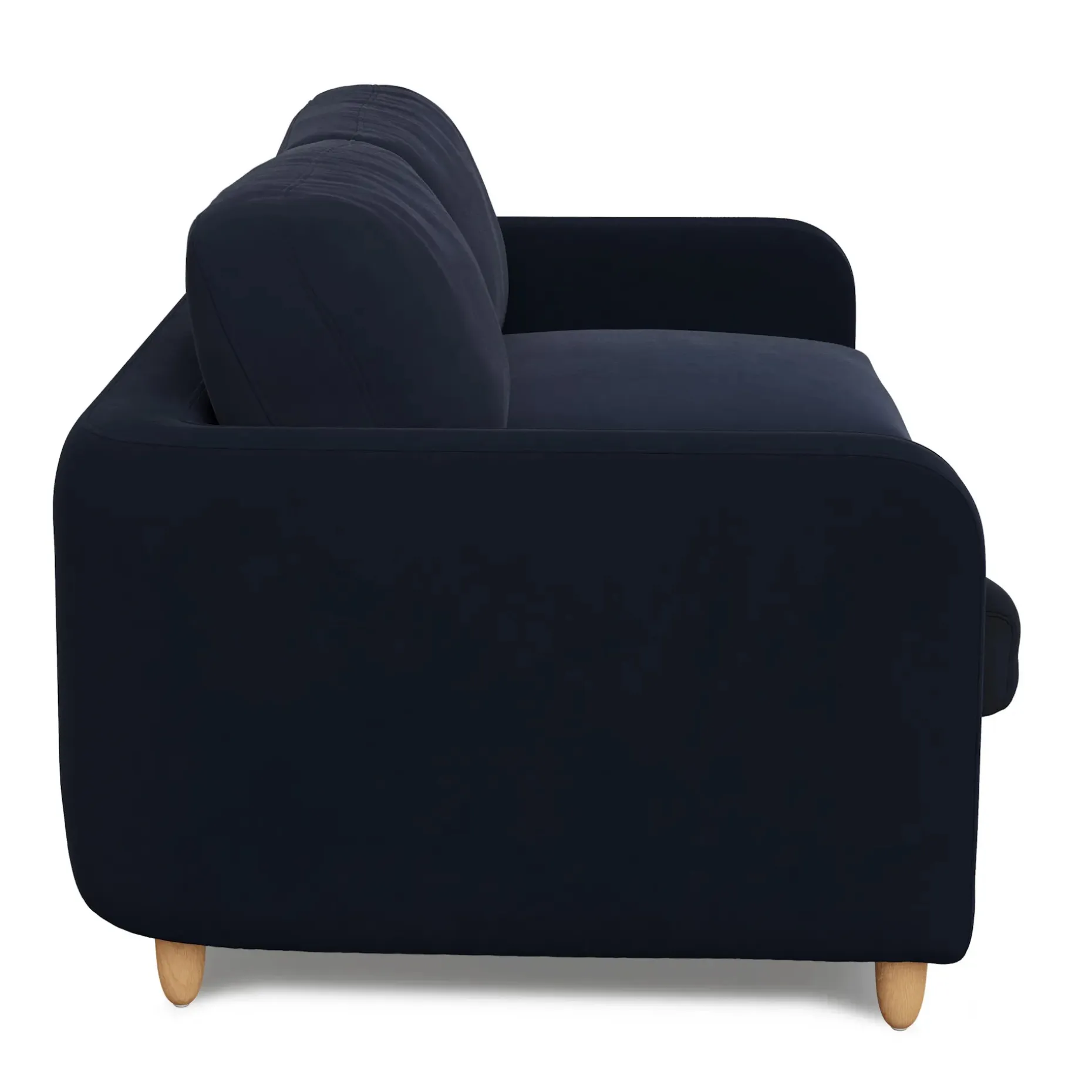 Vati 80" Velvet Sofa Bed - Natural Oak and Hale Ink