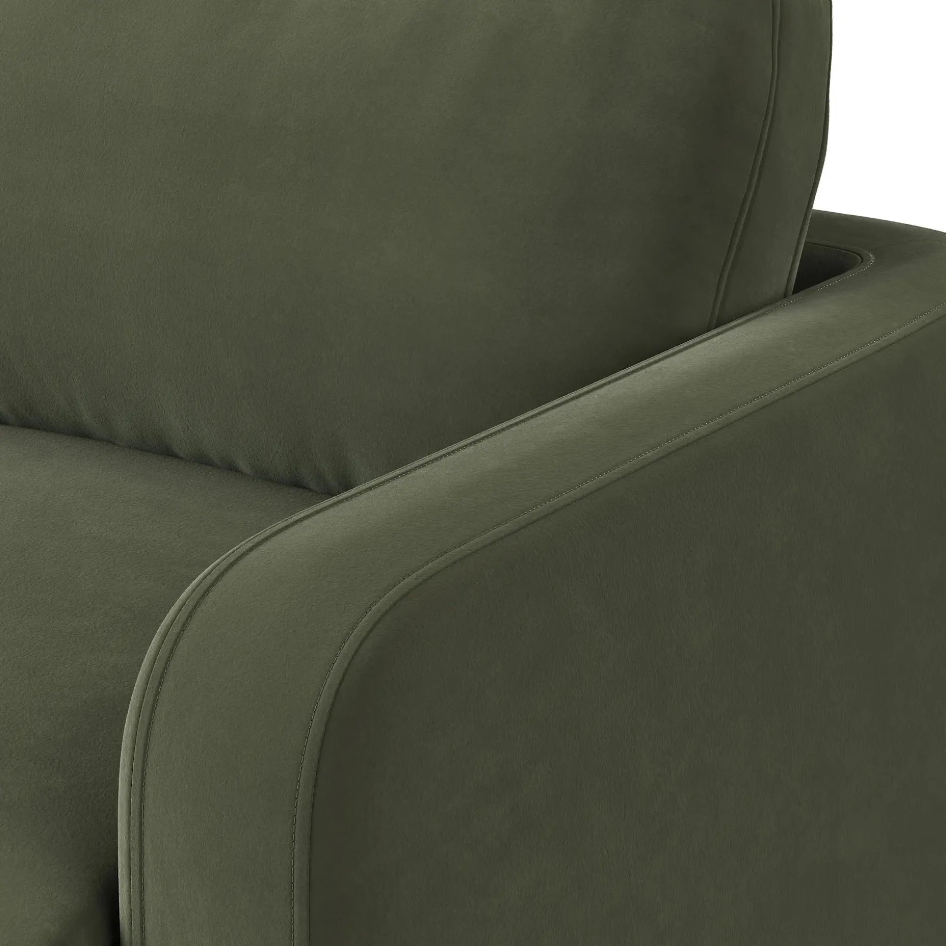 Vati 80" Velvet Sofa Bed - Natural Oak and Hale Fir Green