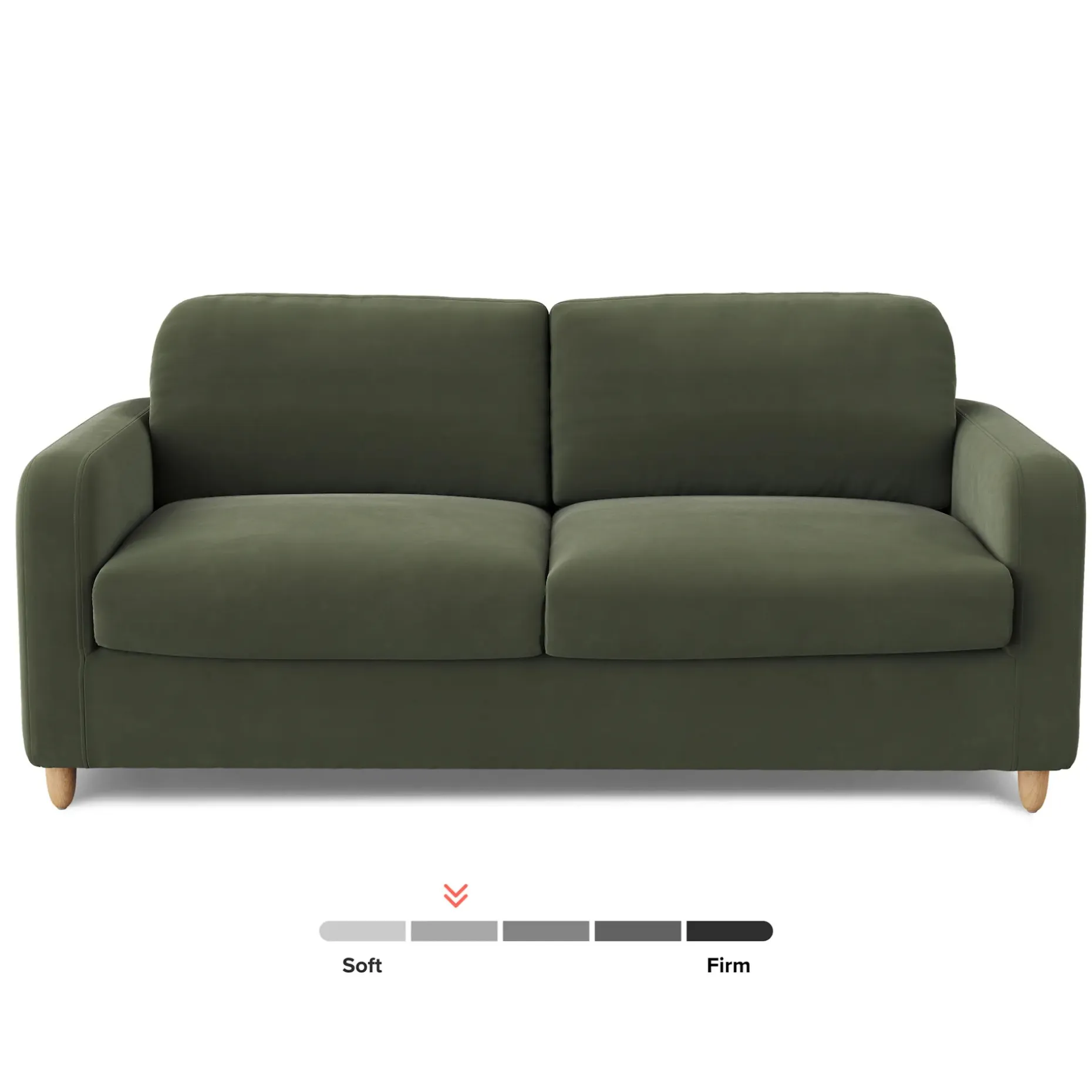 Vati 80" Velvet Sofa Bed - Natural Oak and Hale Fir Green