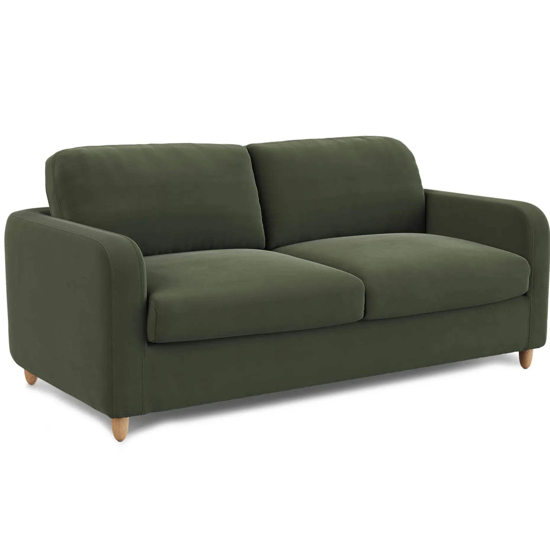 Vati 80" Velvet Sofa Bed - Natural Oak and Hale Fir Green