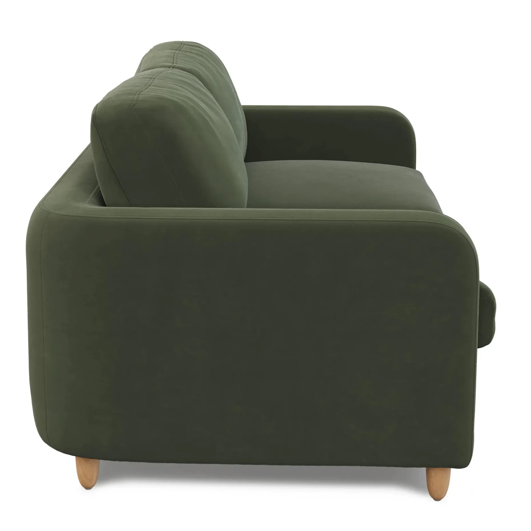 Vati 80" Velvet Sofa Bed - Natural Oak and Hale Fir Green