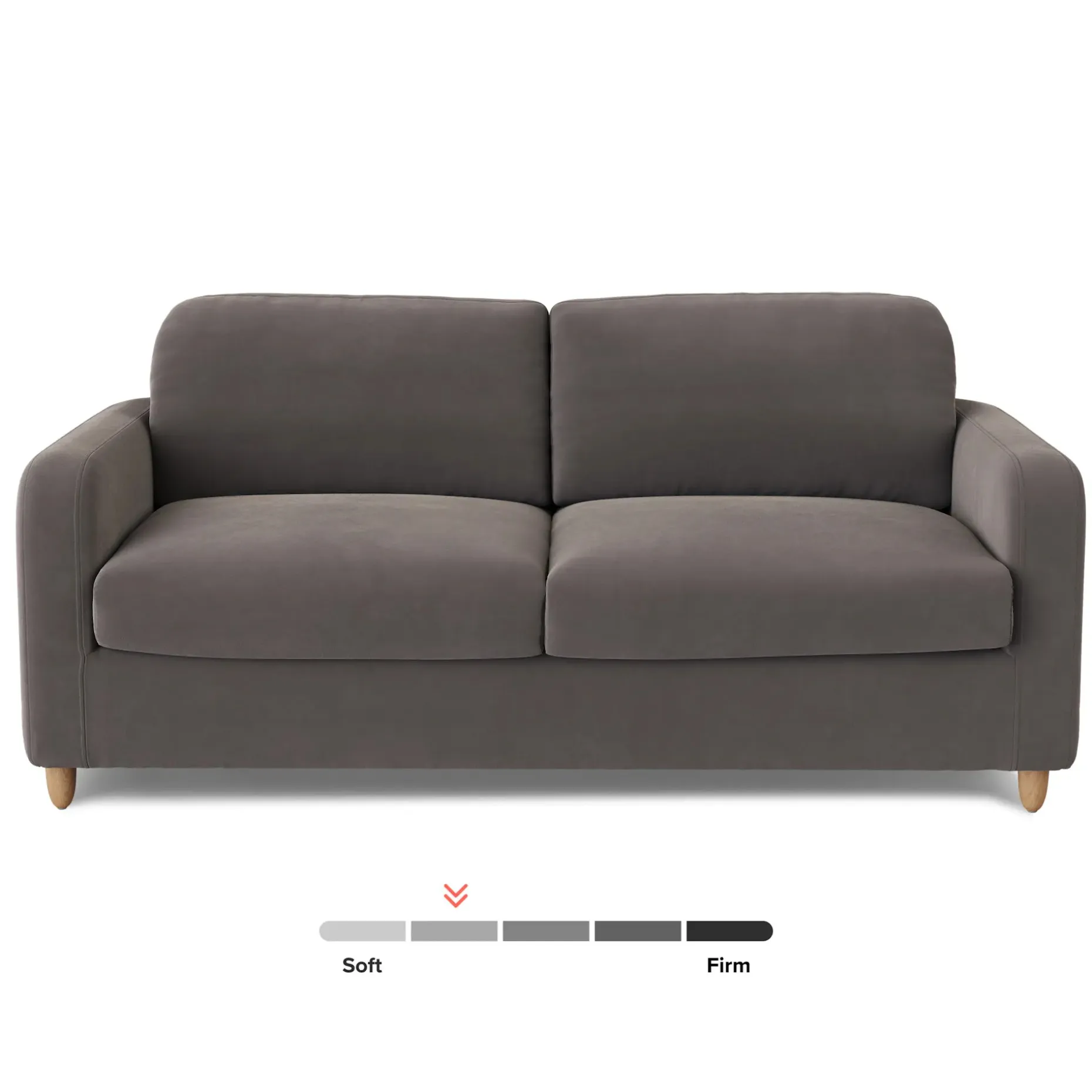 Vati 80" Velvet Sofa Bed - Natural Oak and Hale Warm Gray