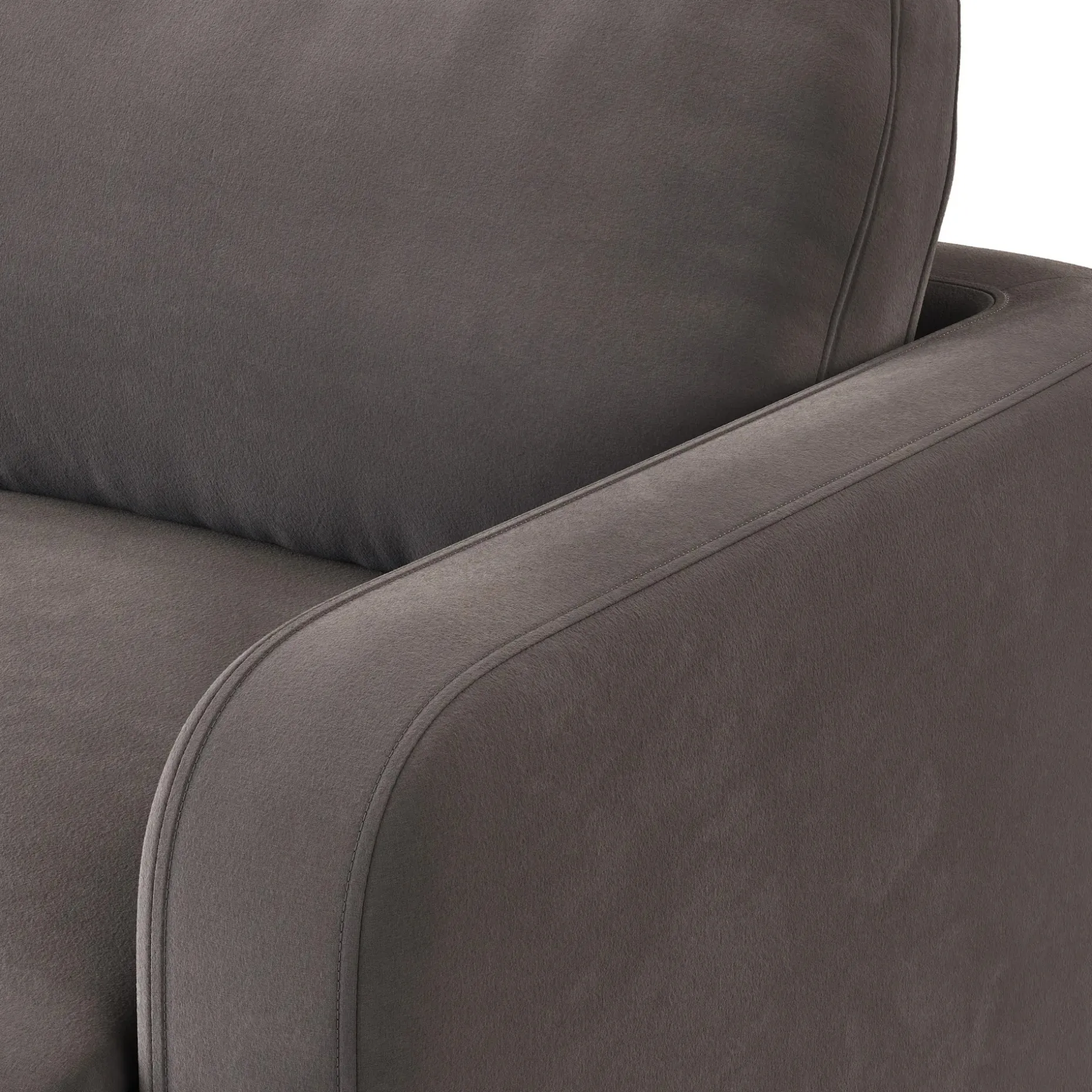 Vati 80" Velvet Sofa Bed - Natural Oak and Hale Warm Gray