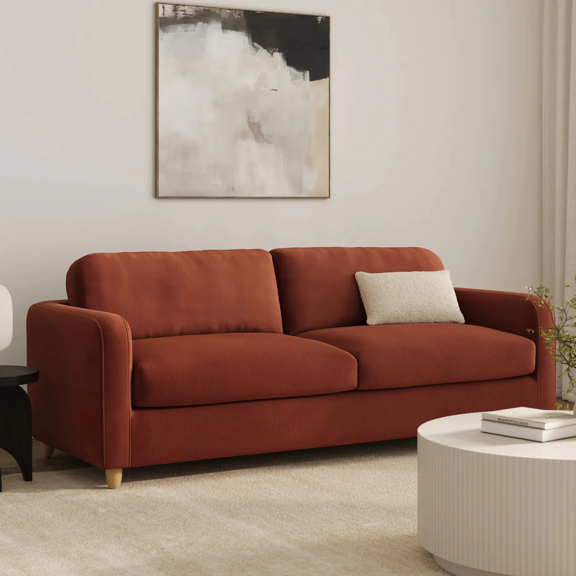 Vati 92" Velvet Sofa - Hale Rust