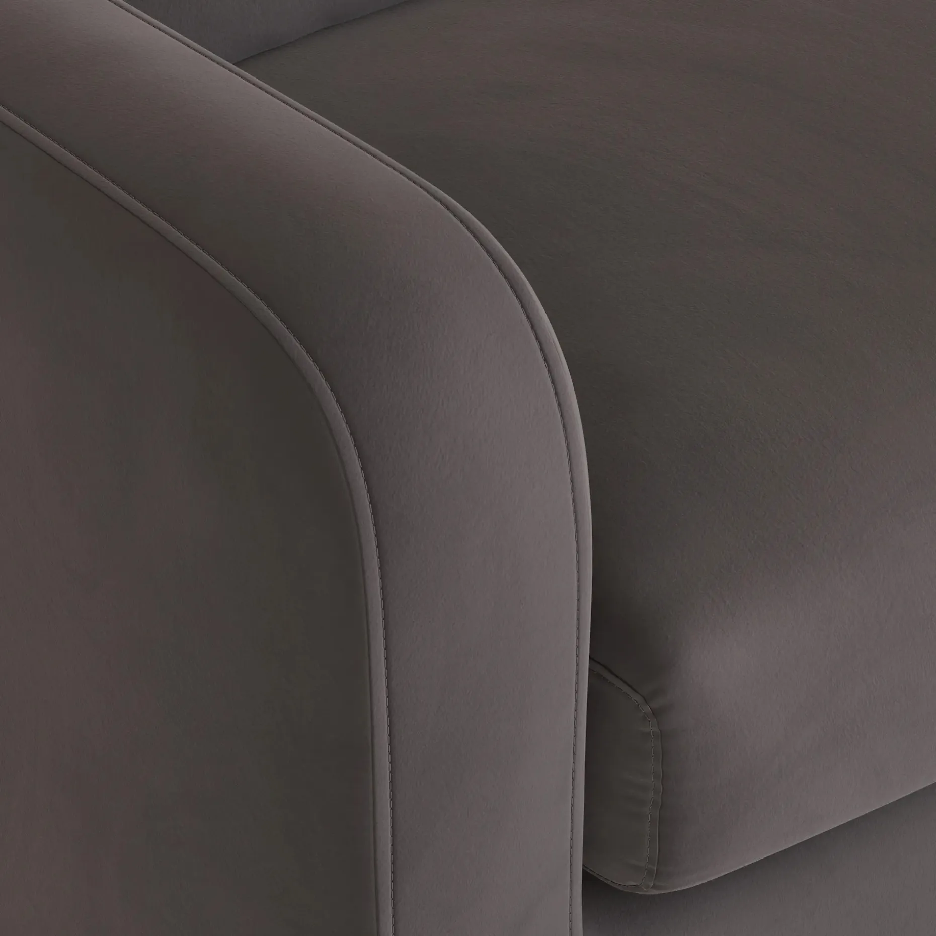 Vati 92" Velvet Sofa - Natural Oak and Hale Warm Gray