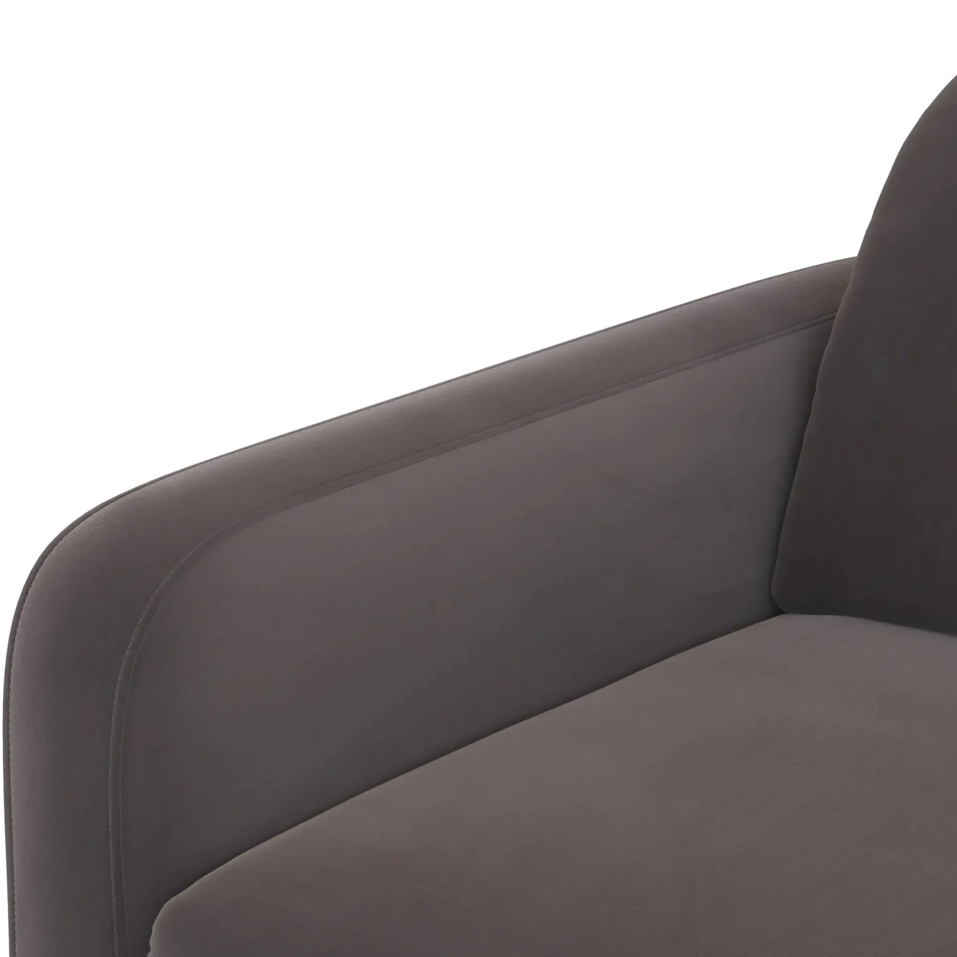 Vati 92" Velvet Sofa - Natural Oak and Hale Warm Gray