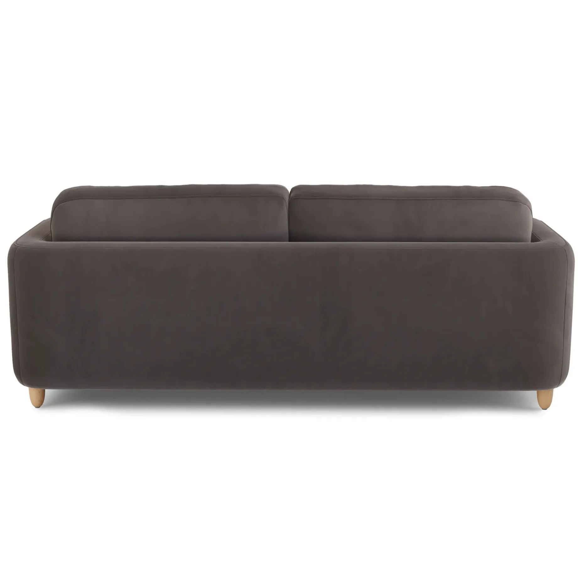 Vati 92" Velvet Sofa - Natural Oak and Hale Warm Gray