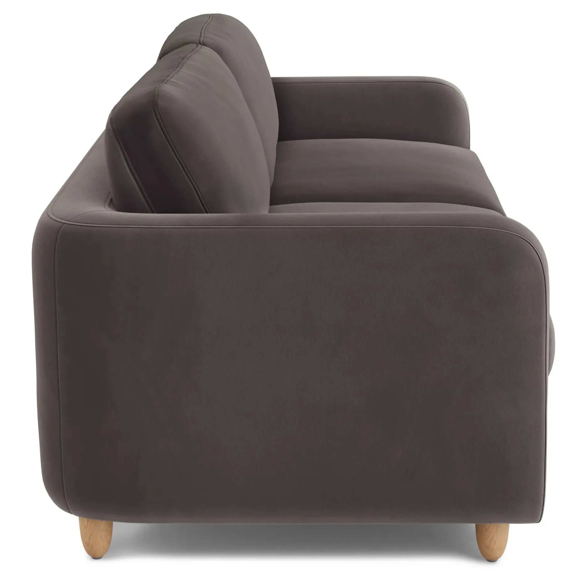 Vati 92" Velvet Sofa - Natural Oak and Hale Warm Gray