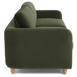 Vati 92" Velvet Sofa - Natural Oak and Hale Fir Green