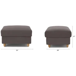 Vati 33" Velvet Storage Ottoman - Hale Warm Gray