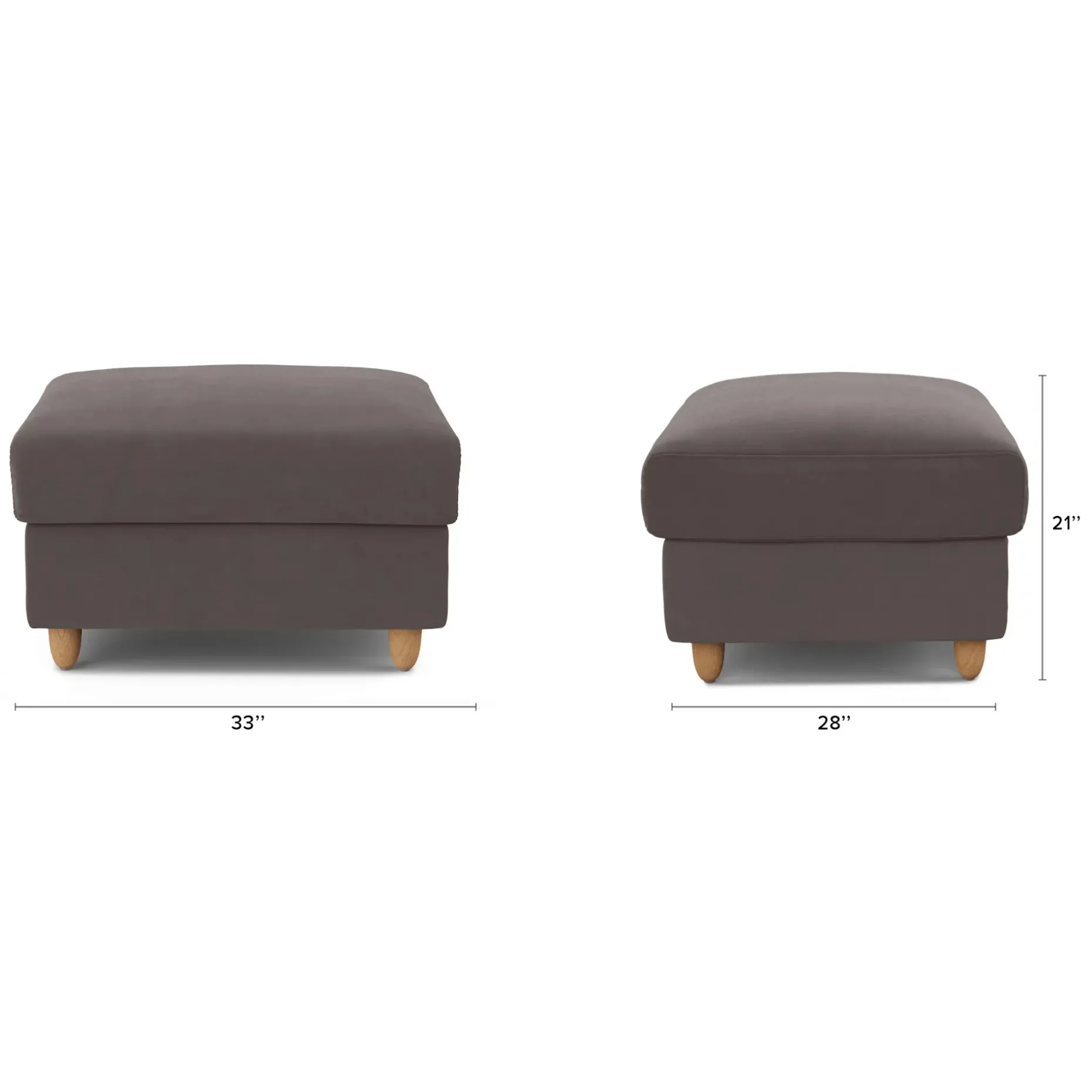 Vati 33" Velvet Storage Ottoman - Hale Warm Gray
