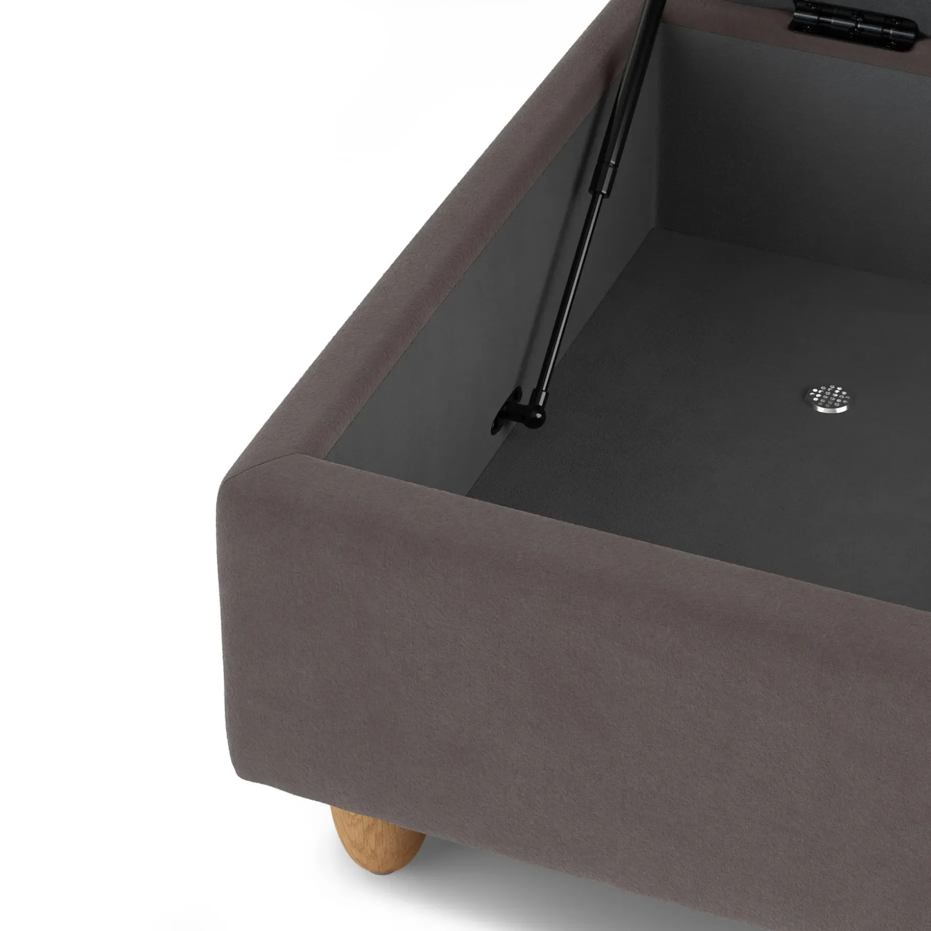 Vati 33" Velvet Storage Ottoman - Hale Warm Gray