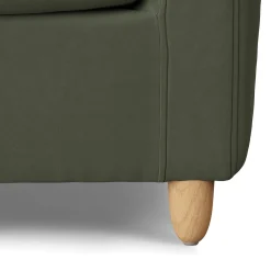 Vati 80" Velvet Storage Sofa - Natural Oak and Hale Fir Green