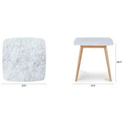 Vena Cafe Table - Oak and Marble