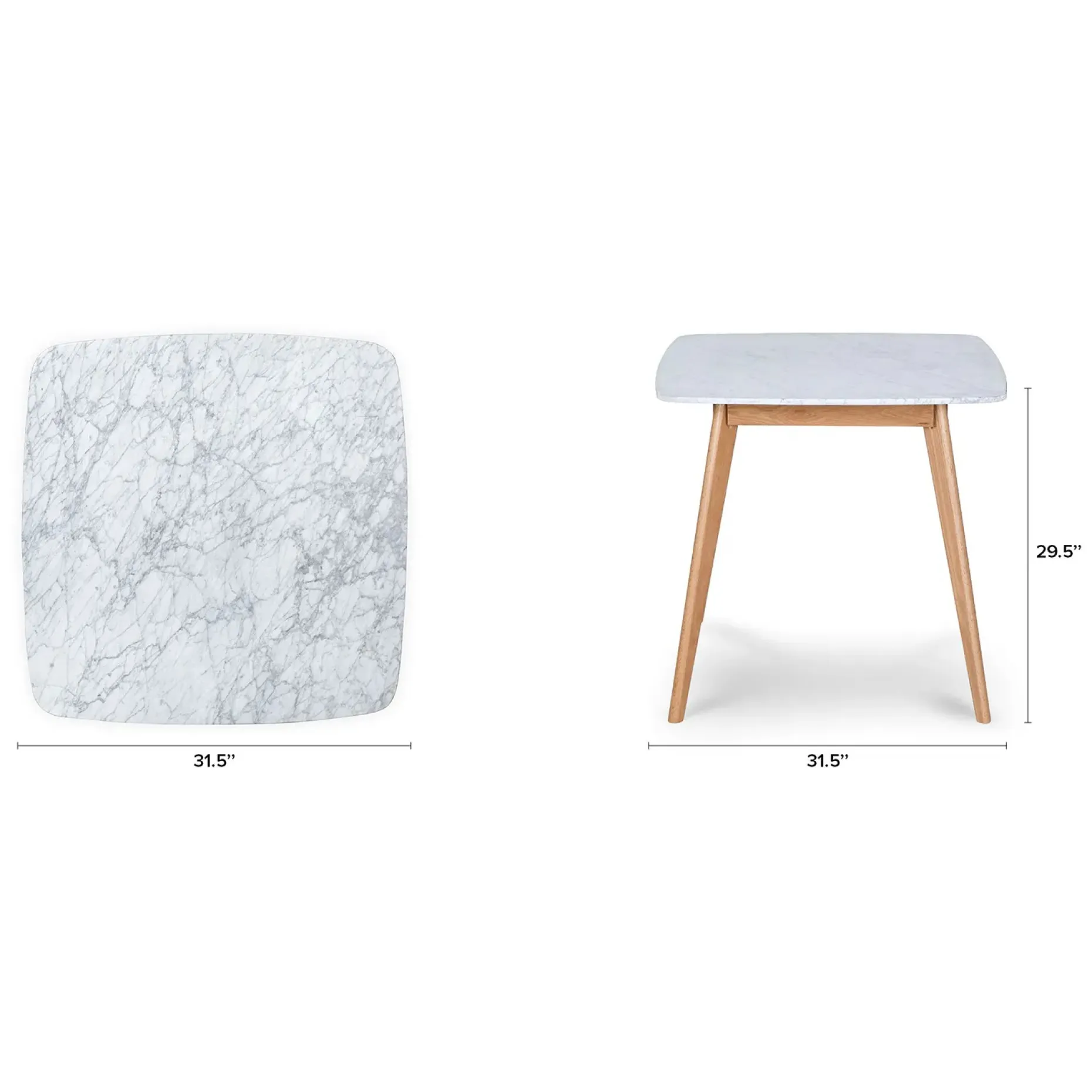 Vena Cafe Table - Oak and Marble
