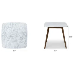 Vena Cafe Table - Walnut and Marble