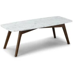 Vena 43.5" Marble Coffee Table - Walnut