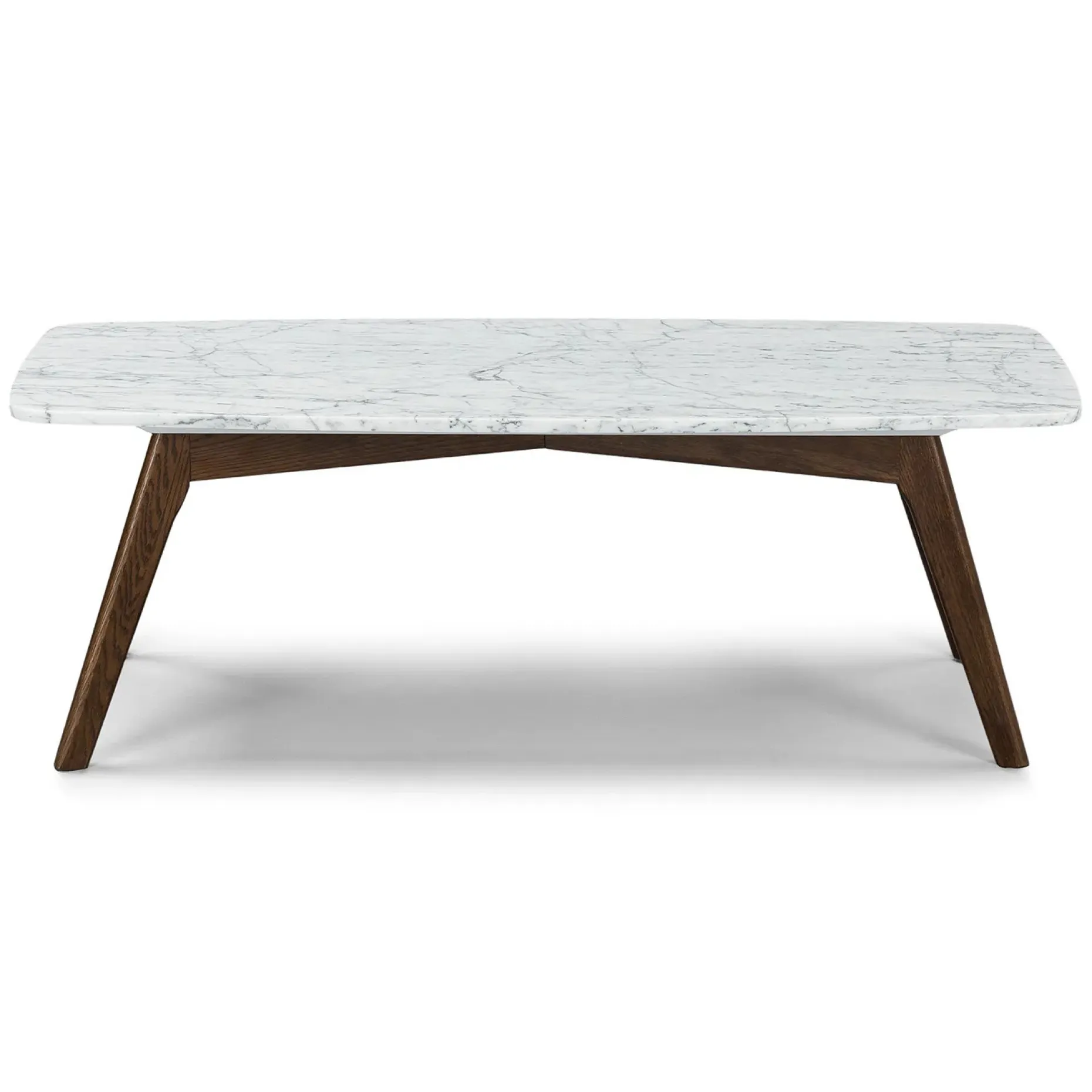 Vena 43.5" Marble Coffee Table - Walnut