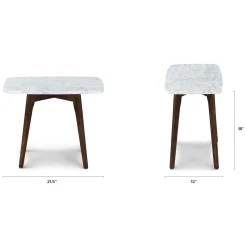 Vena Marble Side Table - Walnut