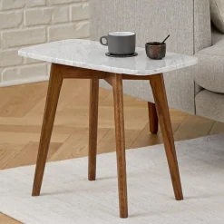 Vena Marble Side Table - Walnut