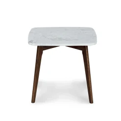 Vena Marble Square Side Table - Walnut