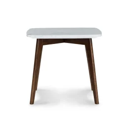 Vena Marble Square Side Table - Walnut