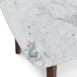 Vena Marble Square Side Table - Walnut