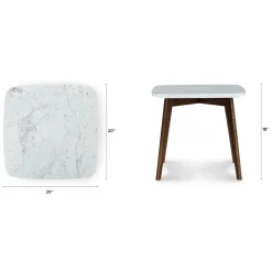 Vena Marble Square Side Table - Walnut