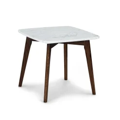 Vena Marble Square Side Table - Walnut