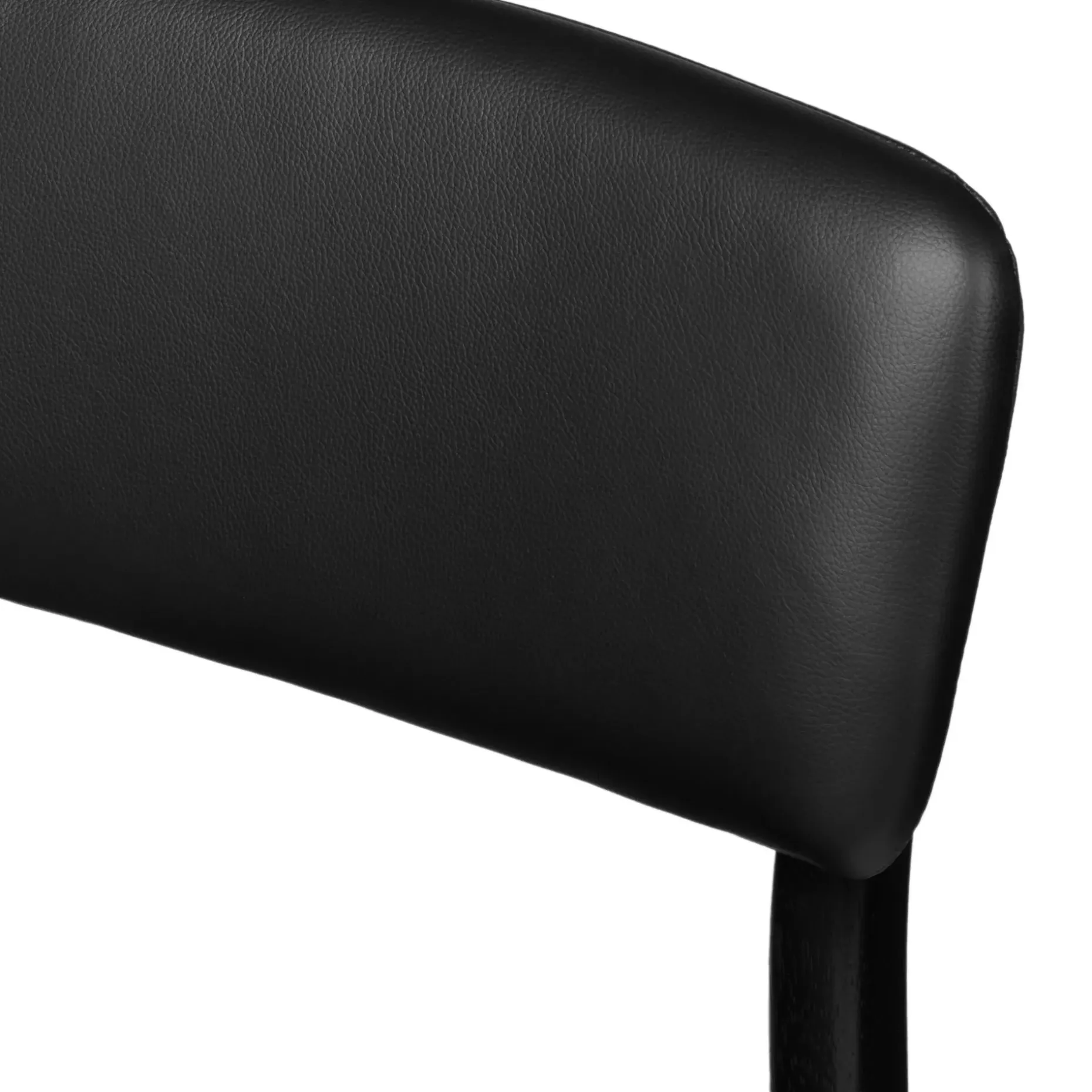 Vila Leather Dining Chair - Black and Black Leather