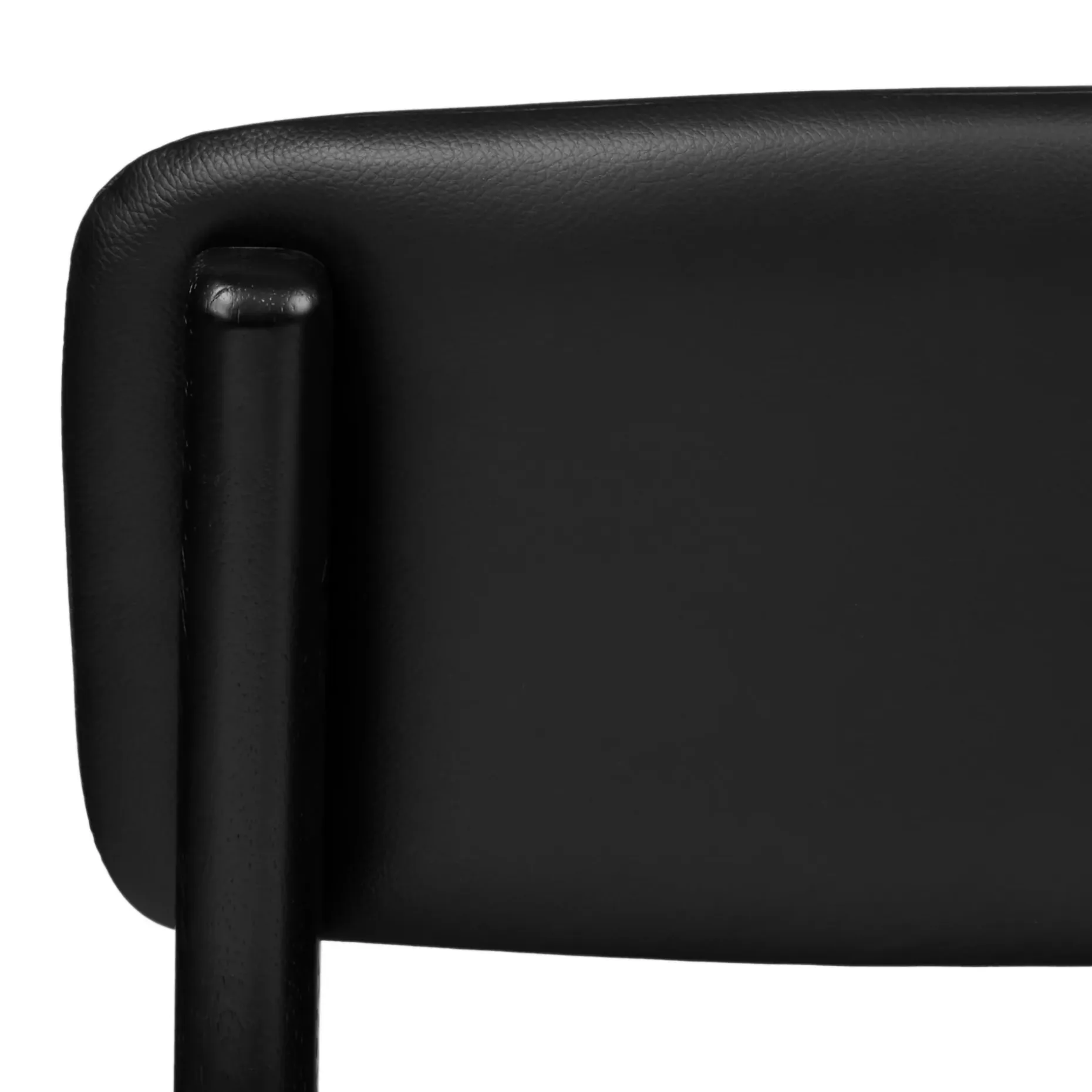 Vila Leather Dining Chair - Black and Black Leather