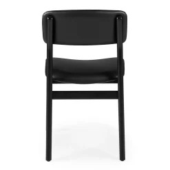 Vila Leather Dining Chair - Black and Black Leather
