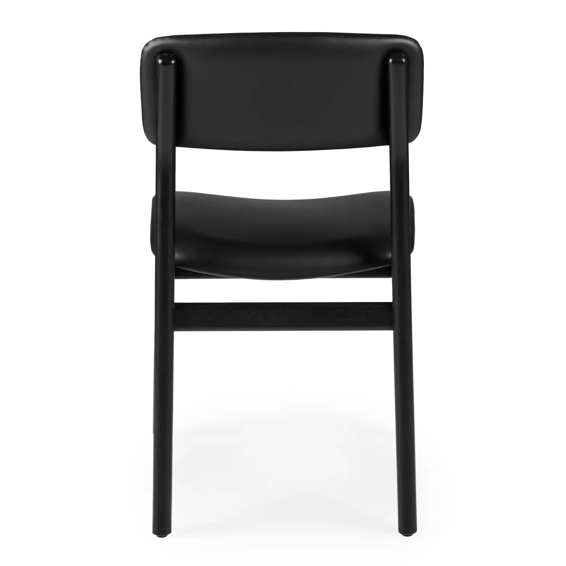 Vila Leather Dining Chair - Black and Black Leather