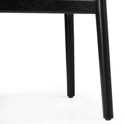 Vila Leather Dining Chair - Black and Black Leather