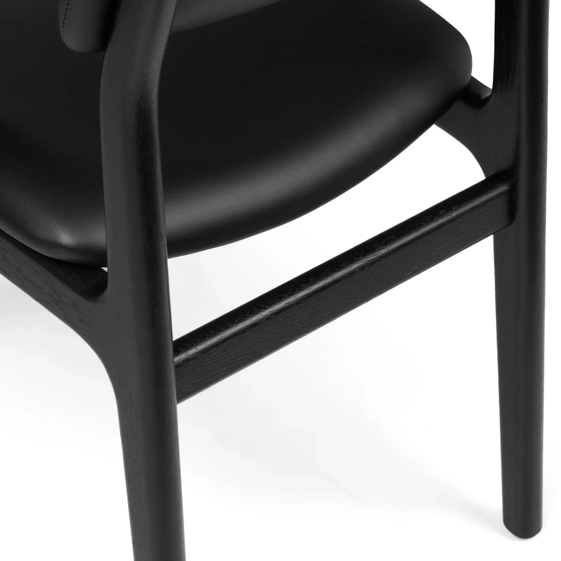 Vila Leather Dining Chair - Black and Black Leather