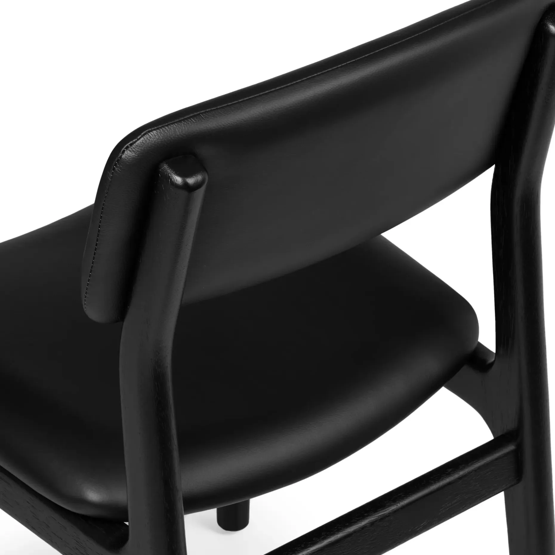 Vila Leather Dining Chair - Black and Black Leather