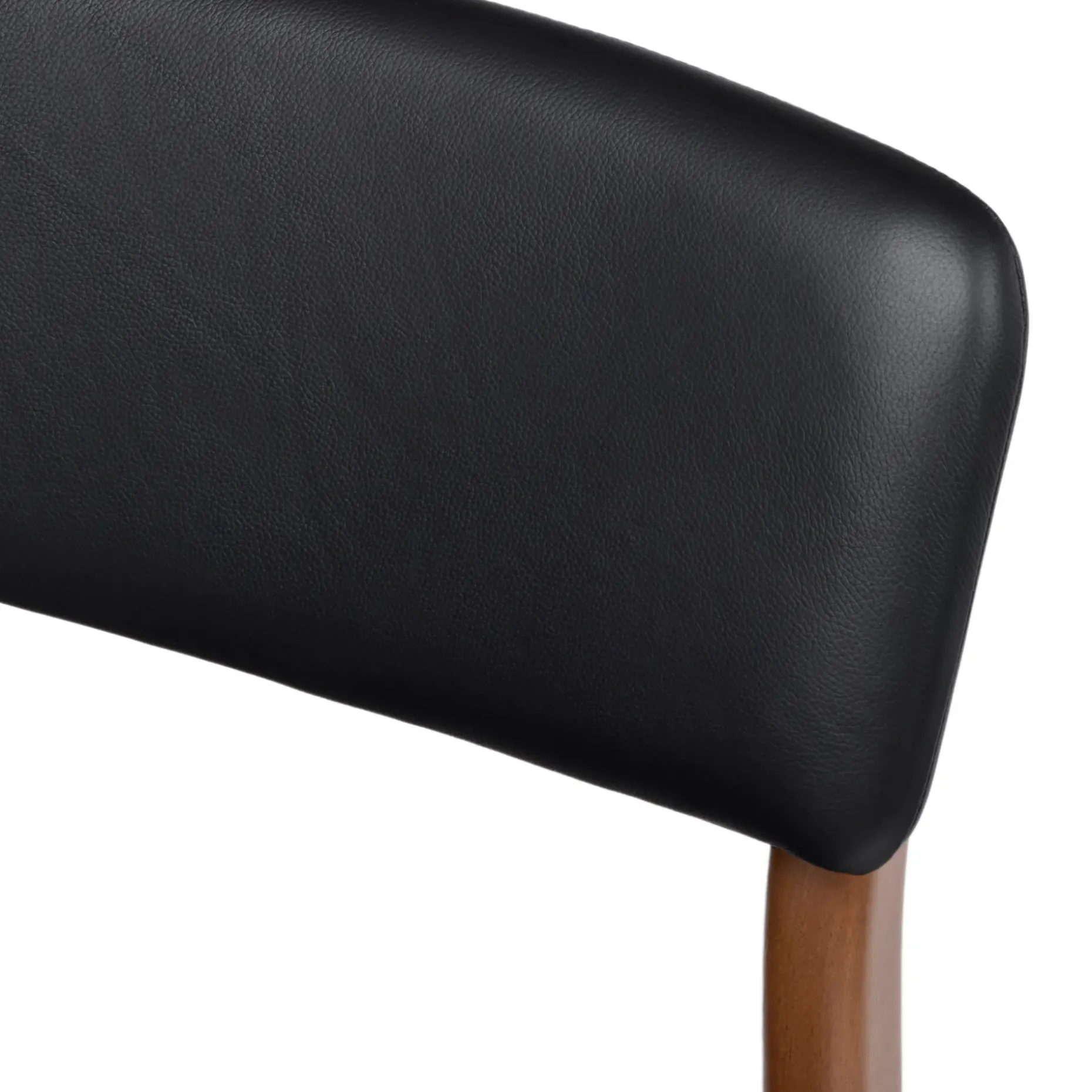 Vila Leather Dining Chair - Walnut and Black Leather