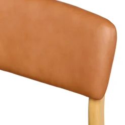 Vila Leather Dining Chair - White Oak and Lucia Tan