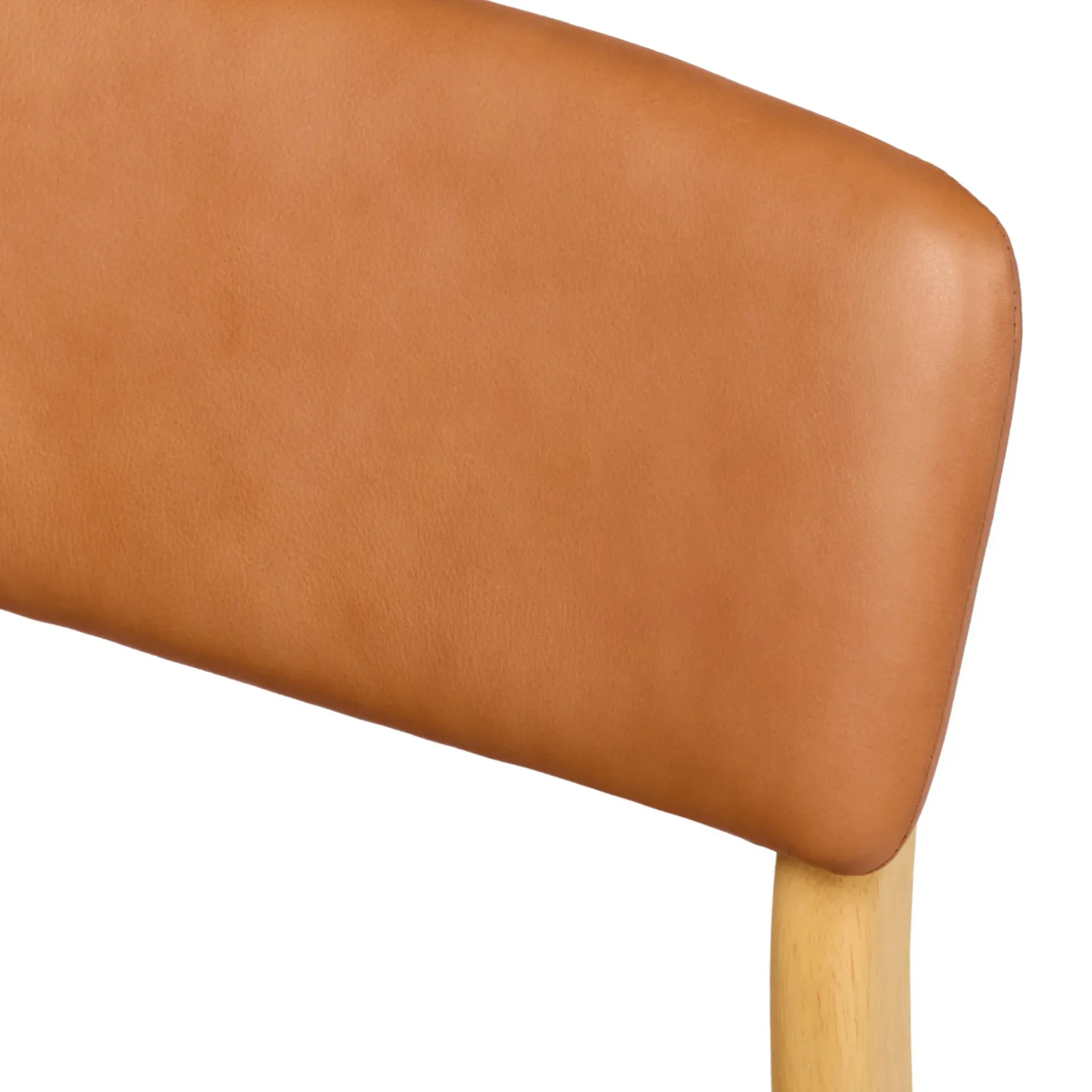 Vila Leather Dining Chair - White Oak and Lucia Tan