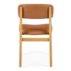 Vila Leather Dining Chair - White Oak and Lucia Tan
