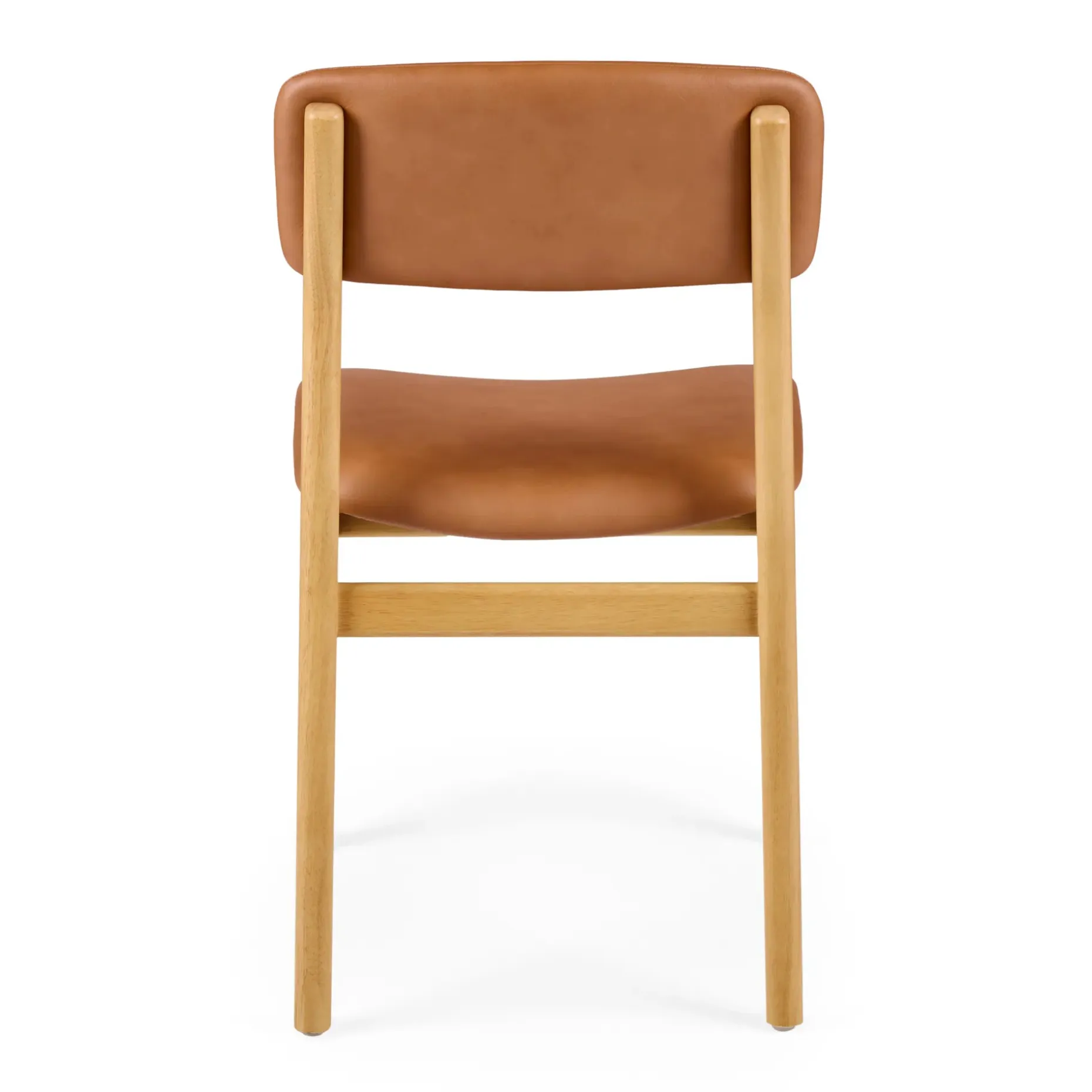 Vila Leather Dining Chair - White Oak and Lucia Tan