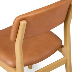 Vila Leather Dining Chair - White Oak and Lucia Tan
