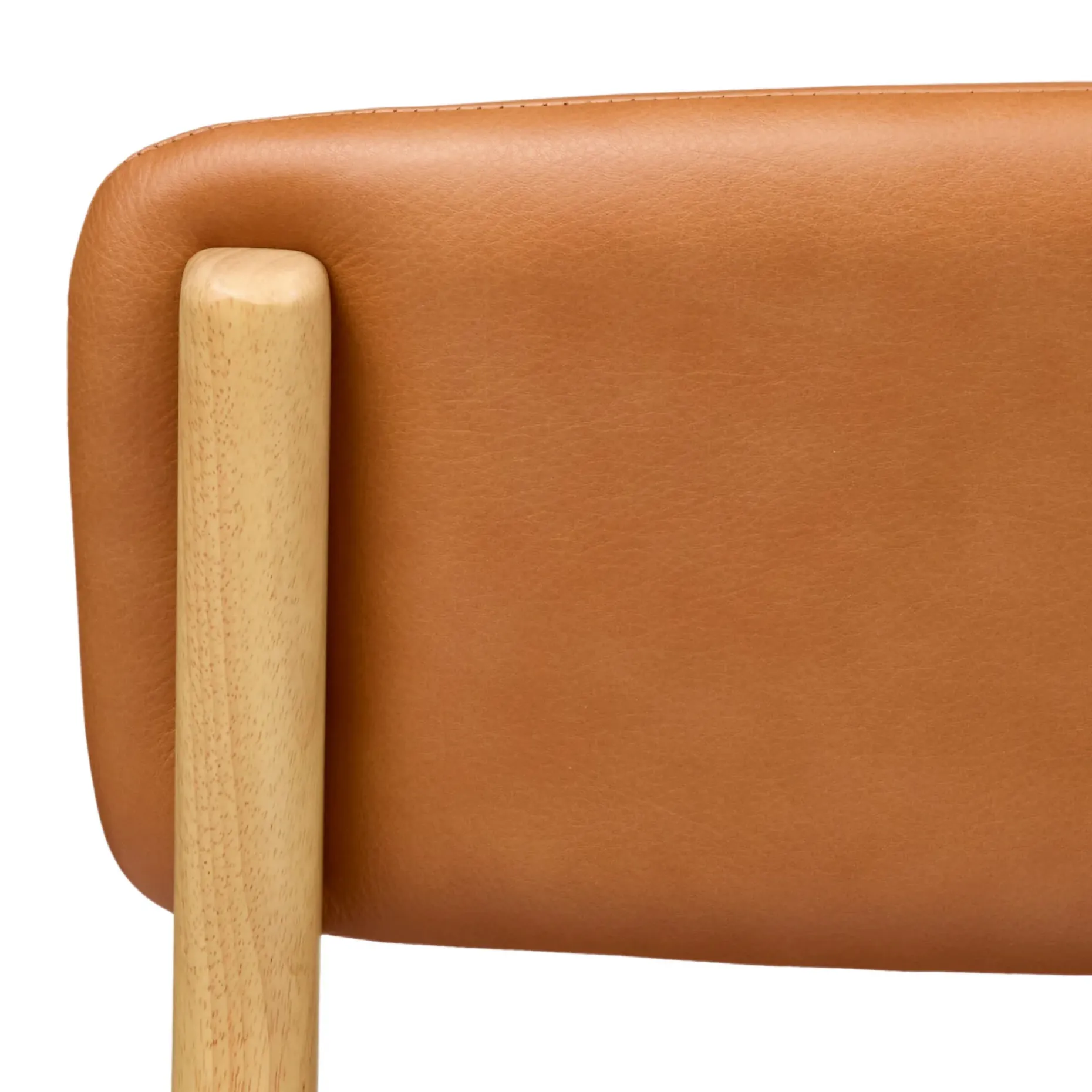 Vila Leather Dining Chair - White Oak and Lucia Tan