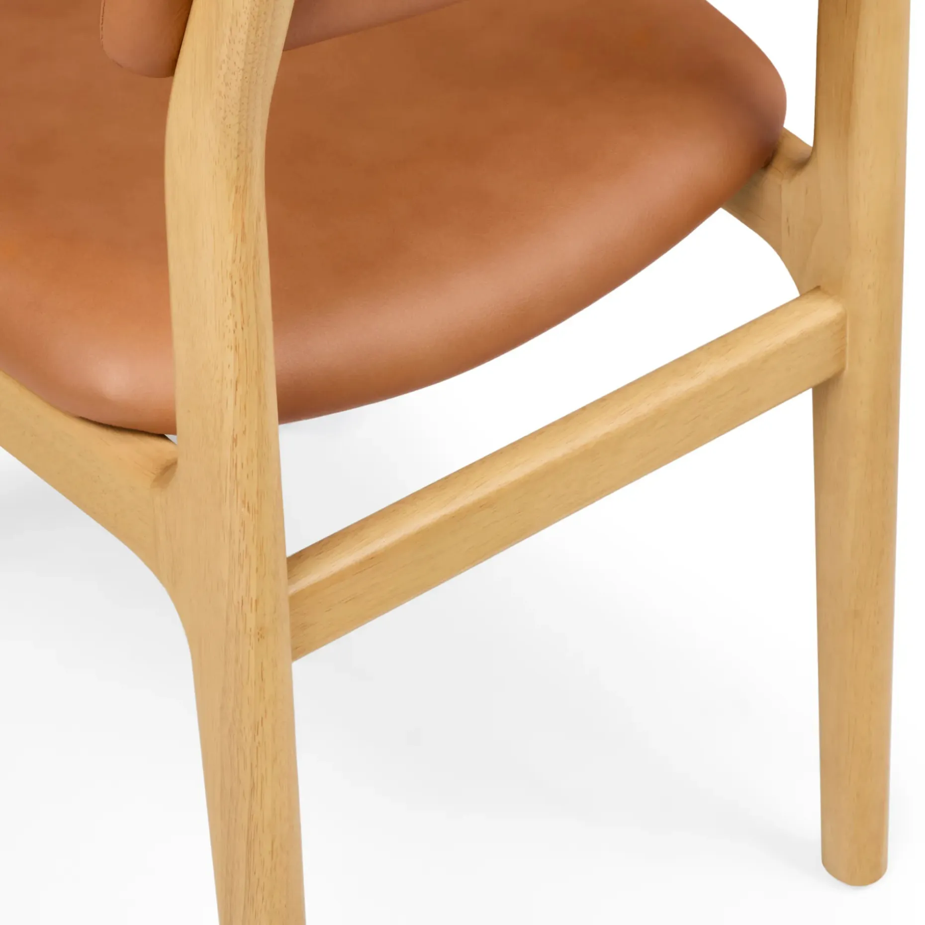 Vila Leather Dining Chair - White Oak and Lucia Tan