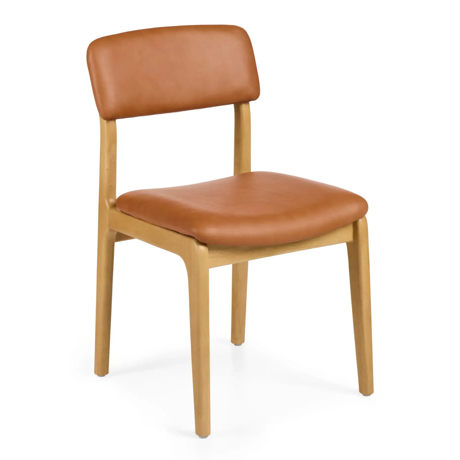 Vila Leather Dining Chair - White Oak and Lucia Tan