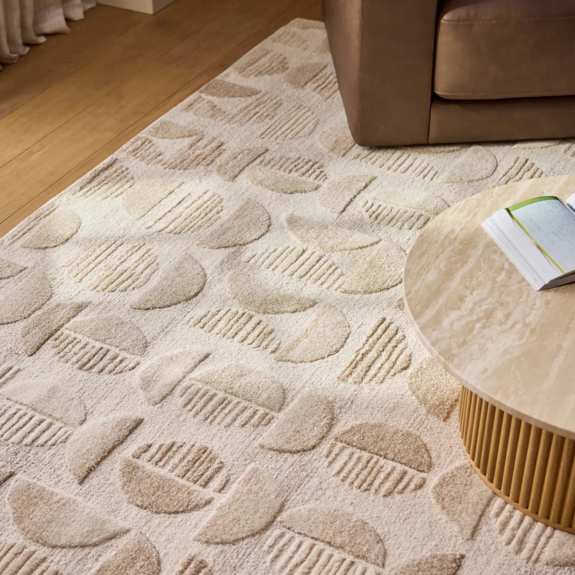 Waard 8 x 10 Rug - Beige Geometric Circle