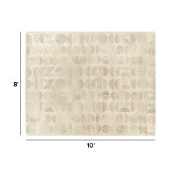 Waard 8 x 10 Rug - Beige Geometric Circle