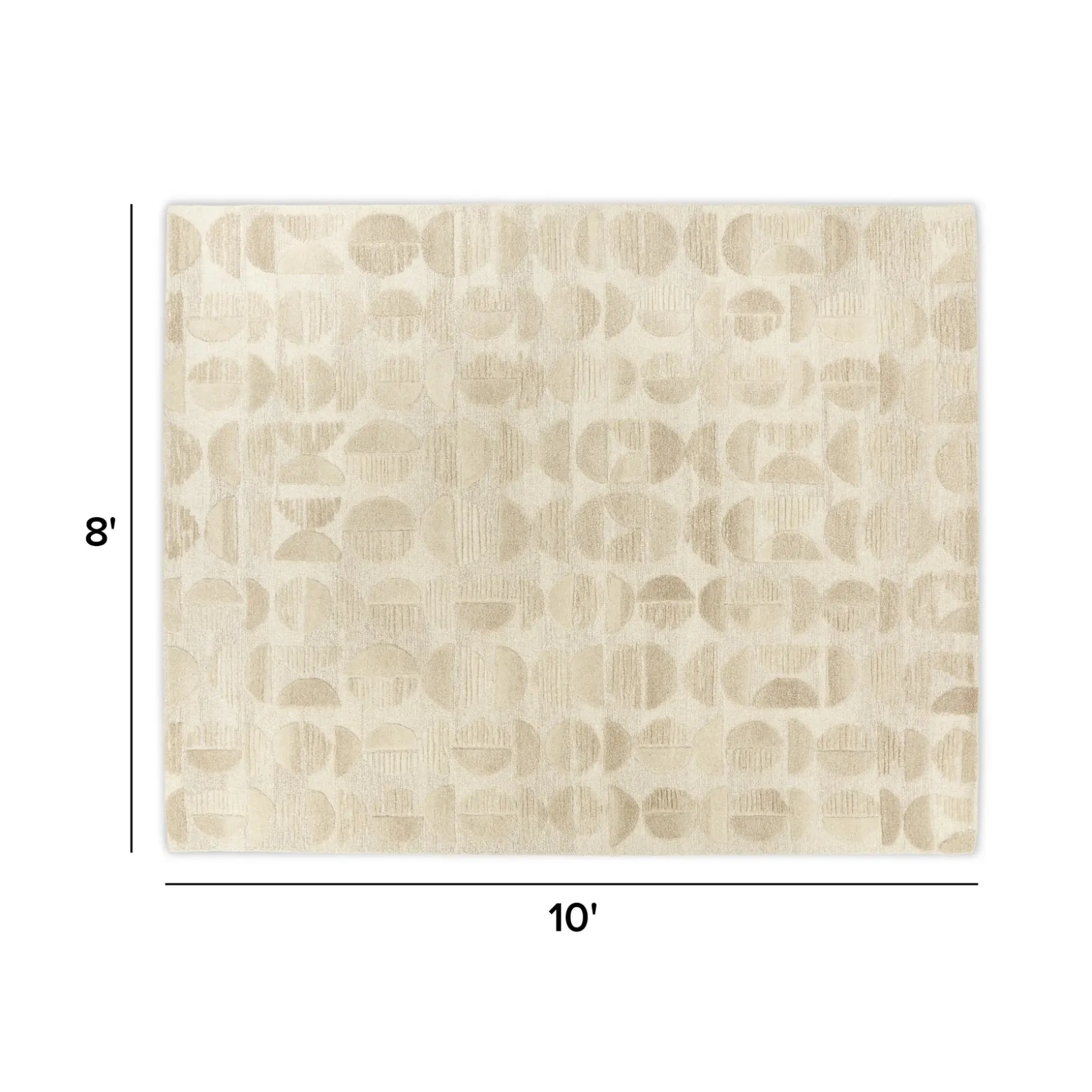 Waard 8 x 10 Rug - Beige Geometric Circle